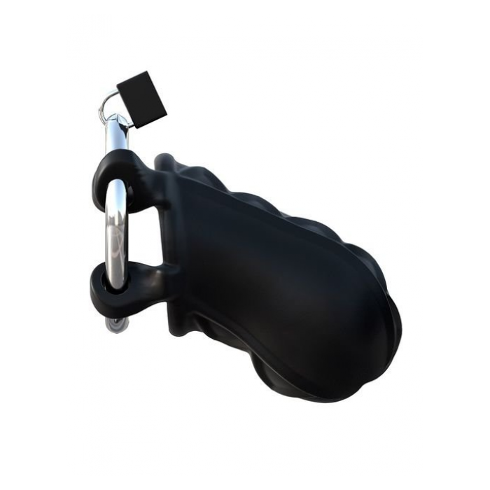 HARDCORE SILICONE COCK BLOCKER BLACK.