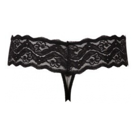 TANGA  CON PERLAS COLOR NEGRO COTELLI 2320061