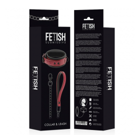FETISH SUBMISSIVE COLLAR WITH LEASH
