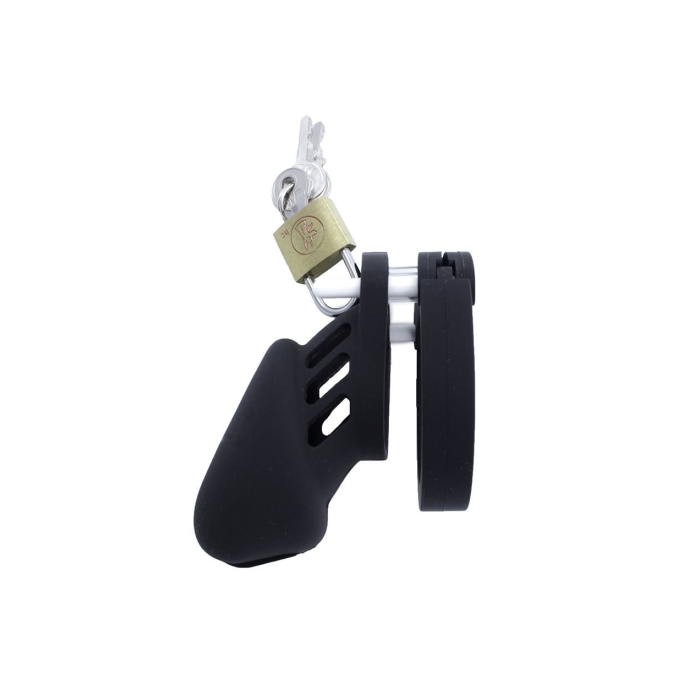 SILICONE ADJUSTABLE CHASTITY DEVICE BLACK