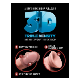 KING COCK PLUS 3D  FLESH - 28 CM