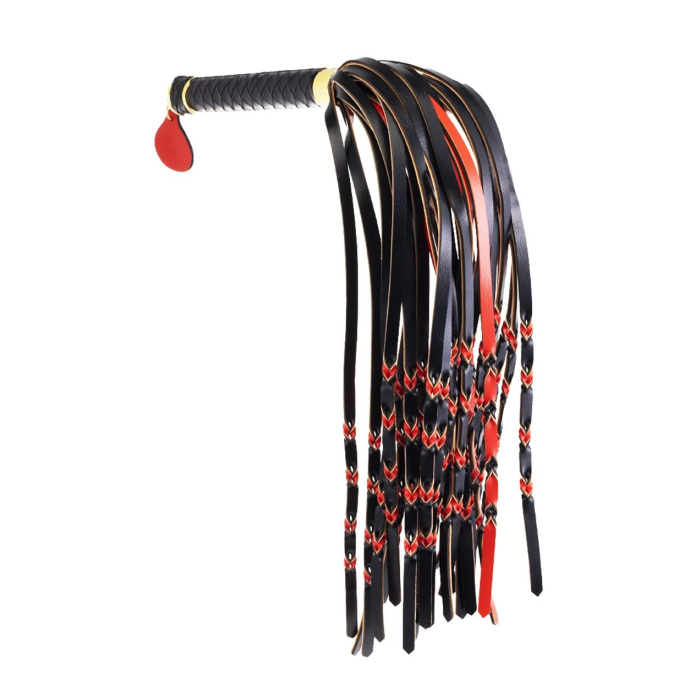 Sevanda Red & Black Braided Tail Flogger