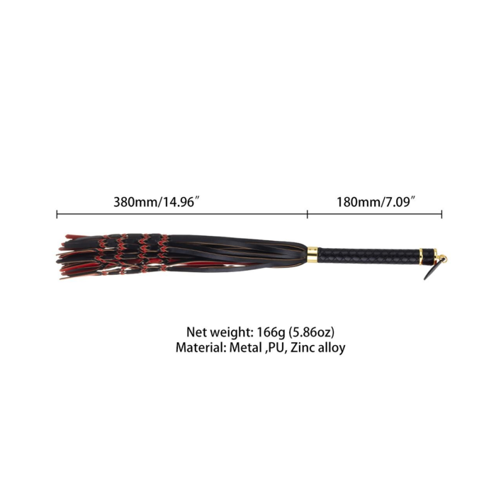 Sevanda Red & Black Braided Tail Flogger