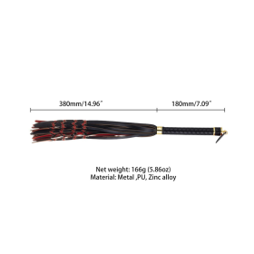 Sevanda Red & Black Braided Tail Flogger